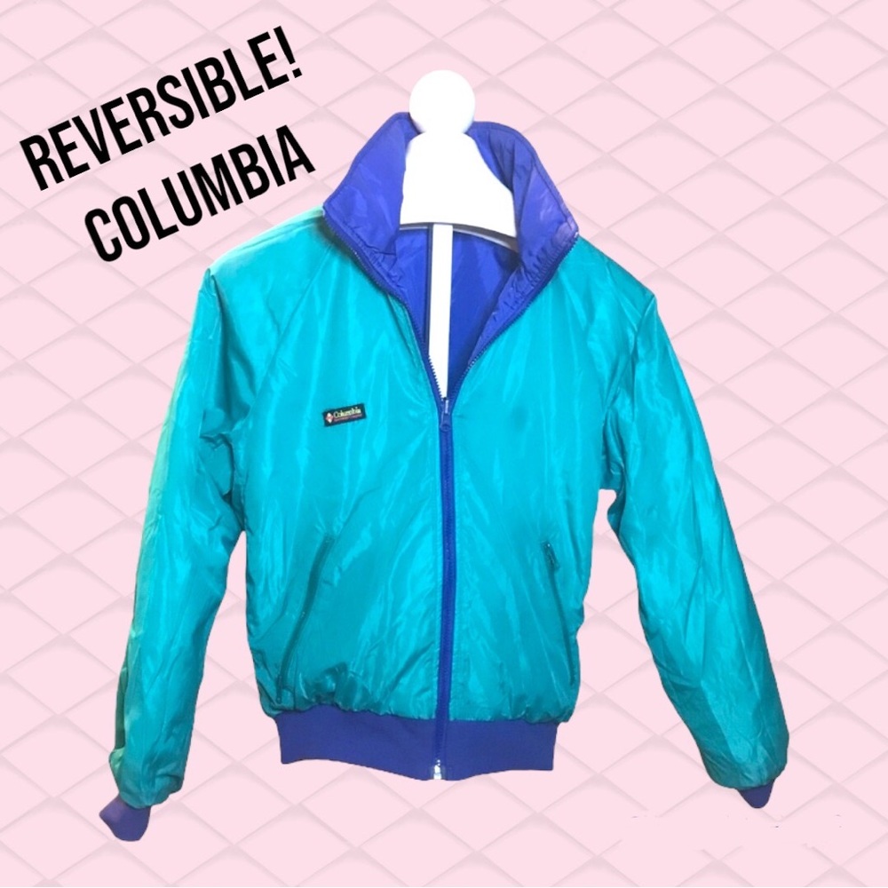 Vintage Columbia Reversible Blue and Teal Jacket, M